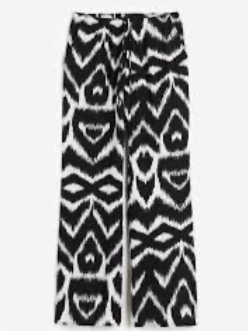 H&M Black & White Geometric Wide-Leg Pants
